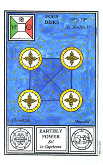 ħʽ - Tarot Of Ceremonial Magic - Ǯ - Four Of Pentacles