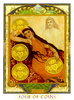  - Lovers Path Tarot - Ǯ - Four Of Pentacles