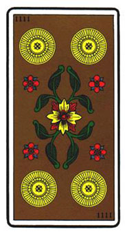 ˹ - Oswald Wirth Tarot - Ǯ - Four Of Pentacles