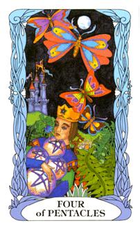 ¹⻨԰ - Moon Garden Tarot - Ǯ - Four Of Pentacles