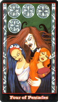 Ѫ - Vampire Tarot - Ǯ - Four Of Pentacles