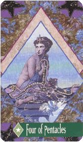 ÷ - Zerner Farber Tarot - Ǯ - Four Of Pentacles