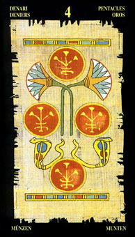  - Egyptian Tarot - Ǯ - Four Of Pentacles