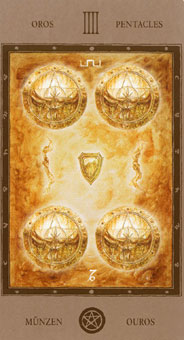 Թ - The Labyrinth Tarots - Ǯ - Four Of Pentacles