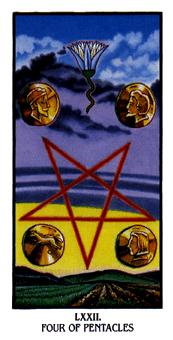  - Ibis Tarot - Ǯ - Four Of Pentacles