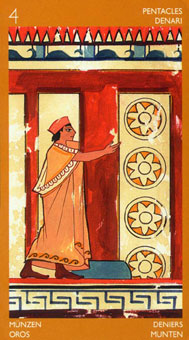 ³ - Etruscan Tarot - Ǯ - Four Of Pentacles