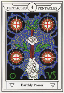 ƽ - Golden Dawn Magical Tarot - Ǯ - Four Of Pentacles