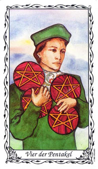 ޵ - Das Hudes Tarot - Ǯ - Four Of Pentacles