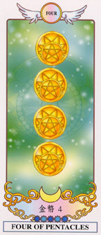 ϣ - Grecian Eudaemon Tarot - Ǯ - Four Of Pentacles