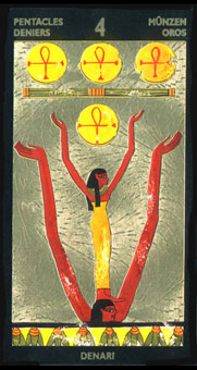  - Nefertaris Tarot - Ǯ - Four Of Pentacles