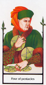 ž - Tarot Of The Old Path - Ǯ - Four Of Pentacles