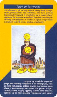 ΰ - Quick and Easy Tarot - Ǯ - Four Of Pentacles