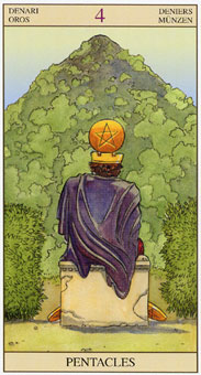 ӽΰ - Tarot of the New Vision - Ǯ - Four Of Pentacles
