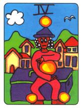  - African Tarot - Ǯ - Four Of Pentacles