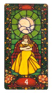  - Art Nouveau Tarot - Ǯ - Four Of Pentacles