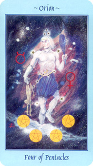  - Celestial Tarot - Ǯ - Four Of Pentacles