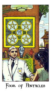  - Cosmic Tarot - Ǯ - Four Of Pentacles