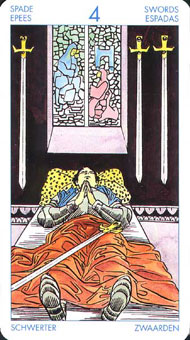 ʥ׳ΰ - Universal Waite Tarot -  - Four Of Swords