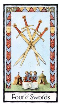 Ӣʼ - Old English Tarot -  - Four Of Swords