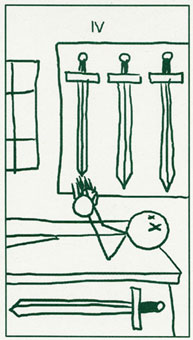  - Stick Figure Tarot -  - Four Of Swords