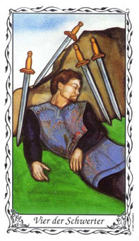 ޵ - Das Hudes Tarot -  - Four Of Swords