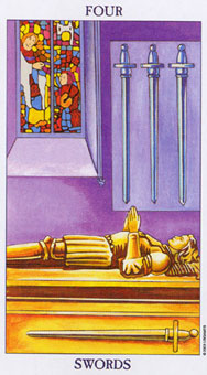 ΰ - Radiant Rider-Waite Tarot -  - Four Of Swords