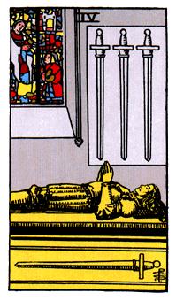 ¡ΰ - Rider Waite Tarot -  - Four Of Swords