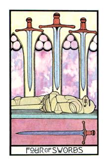 ̫ʱ - Aquarian Tarot -  - Four Of Swords