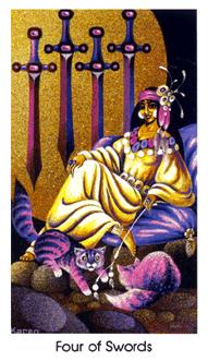 è - Cat People Tarot -  - Four Of Swords