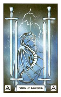  - Dragon Tarot -  - Four Of Swords