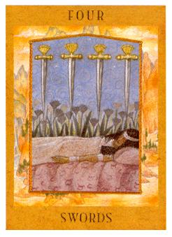 Ů - Goddess Tarot -  - Four Of Swords