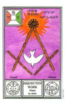 ħʽ - Tarot Of Ceremonial Magic - Ȩ - Four Of Wands