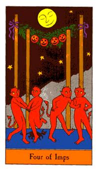 ʥ - Halloween Tarot - Ȩ - Four Of Wands