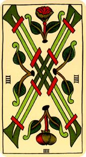  - Marseilles Tarot - Ȩ - Four Of Wands