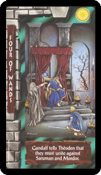 ֮ - Lord of the Rings Tarot - Ȩ - Four Of Wands