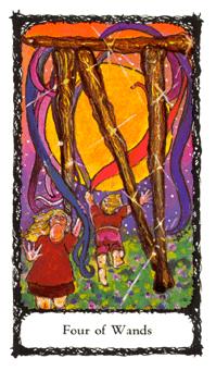 ʥõ - Sacred Rose Tarot - Ȩ - Four Of Wands