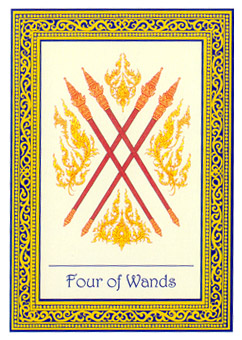 ̩ʼ - Royal Thai Tarot - Ȩ - Four Of Wands