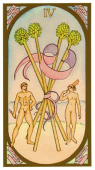 ո - Renaissance Tarot - Ȩ - Four Of Wands