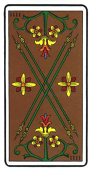 ˹ - Oswald Wirth Tarot - Ȩ - Four Of Wands