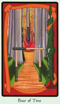  - Faery Wicca Tarot - Ȩ - Four Of Wands