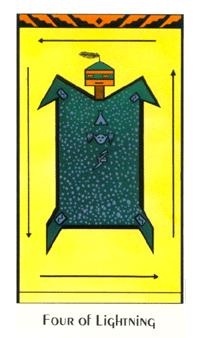 ʥ - Santa Fe Tarot - Ȩ - Four Of Wands