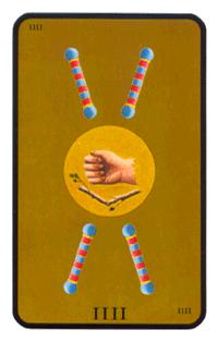 Ů - Tarot of the Witches - Ȩ - Four Of Wands