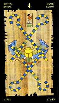  - Egyptian Tarot - Ȩ - Four Of Wands