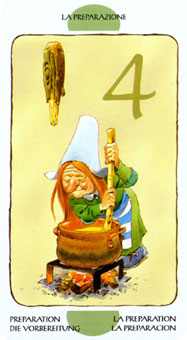  - Tarot of the Gnomes - Ȩ - Four Of Wands