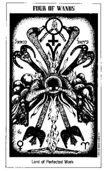 ʿ - The Hermetic Tarot - Ȩ - Four Of Wands