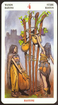  - Celtic Tarot - Ȩ - Four Of Wands