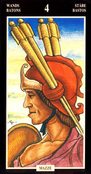  - Illuminate Ancient Tarots - Ȩ - Four Of Wands