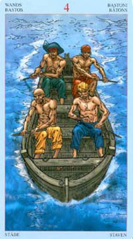  - Sea Rover Tarot - Ȩ - Four Of Wands