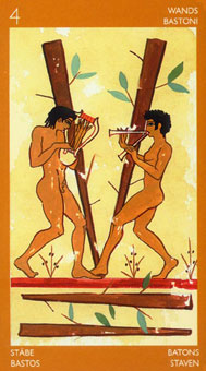 ³ - Etruscan Tarot - Ȩ - Four Of Wands