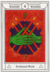 ƽ - Golden Dawn Magical Tarot - Ȩ - Four Of Wands